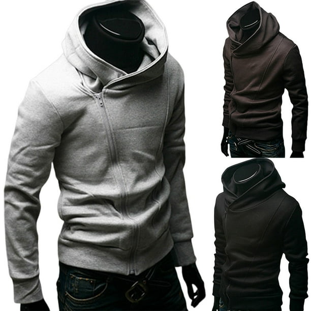 Diagonal zipper hoodie clearance mens
