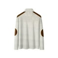 thumbnail image 2 of Men's Long Sleeve Tops 1/4 Zip Sweater Pullover Polo Sweaters Striped Sweatshirts White M, 2 of 6