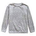 thumbnail image 3 of Womens Pajamas Winter Dots Print Long Sleeve Velvet Cute Pullover Crew Neck Flannel Top Women Pajamas & Loungewear Nightwear, 3 of 3