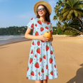thumbnail image 4 of Disketp Strawberry para Vestido de Manga Corta para Mujeres, Vestidos de Verano para Mujeres, Casual y Holgado para la Playa, 4 of 6