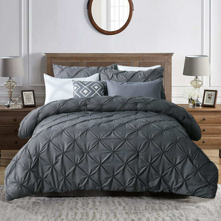 Lilytex King Size Comforter Set - Charcoal and Grey King Comforter, Soft  Bedding Comforter Sets for All Seasons, King Comforter Set - 3 Pieces - 1