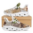 thumbnail image 1 of Zapatos con cordones y estampado de periódico con diseño de mariposas de moda para exteriores, zapatos deportivos ligeros y transpirables., 1 of 6