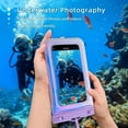 thumbnail image 4 of Waterproof Phone Pouch Case for iPhone 17 16 Pro Max/15/14/13/12, IP68 Travel Cellphone Dry Bag Beach Cruise Ship Essentials Bags with Crossbody Lanyard, Iridescent Purple - 7″, 4 of 7