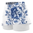 thumbnail image 5 of Htigea Womens Flower Print Tennis Skorts Trendy Workout Athletic Skort Summer Skirts Lightweight Badminton Skirt with Built in Shorts ZA White XXXL, 5 of 5
