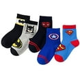 thumbnail image 1 of 5 pares de calcetines de superhéroe para niños. Los Vengadores calcetines para niños, calcetines de algodón, calcetines de cama. Spiderman, capitán de EE. UU., calcetines de Superman Adepaton CJWUS-6191, 1 of 7