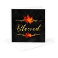 thumbnail image 5 of 3drose, Thanksgiving Chalkboard Theme with Blessed Typography and Leaves, 12 Greeting Cards with Envelopes, 5 of 7