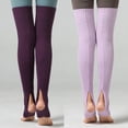 thumbnail image 2 of Qarigey Calentadores de piernas para mujeres y niñas, calcetines largos sin pies, medias de Ballet de baile de invierno y otoño Type5 NO5, 2 of 6