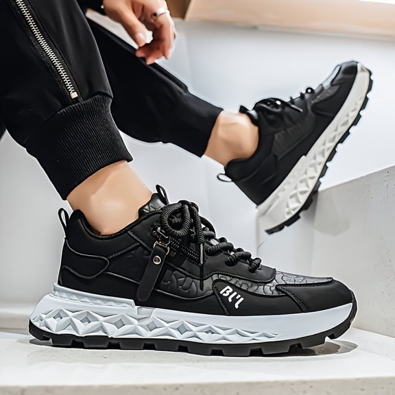 Men's Low-Top Sneakers Breathable All-Season Upper & Sole Lace-Up Casual Sneakers Suitable for Daily Wear,, Gym, Outdoor - Multi-Color Options