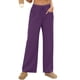 thumbnail image 4 of Amzcrzy Pantalones Mujer A Rayas Informales Cintura Alta Cordón Elástico Tipo Bóxer Cómodos Holgados Anchos Con Bolsillos Tallas S-2XL Morado, 4 of 8