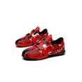 thumbnail image 3 of Daeful Crampons de Soccer pour Enfants à Bande Magique Chaussures de Soccer Bout Rond Espadrilles de Sport Entraînement Légères Flexibles Basses Chaussures de Course TF Crampons Rouges 10C, 3 of 9