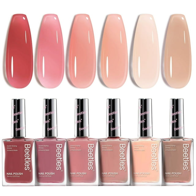 Set de esmaltes de uñas Beetles Jelly P186, 6 colores, 15 ml