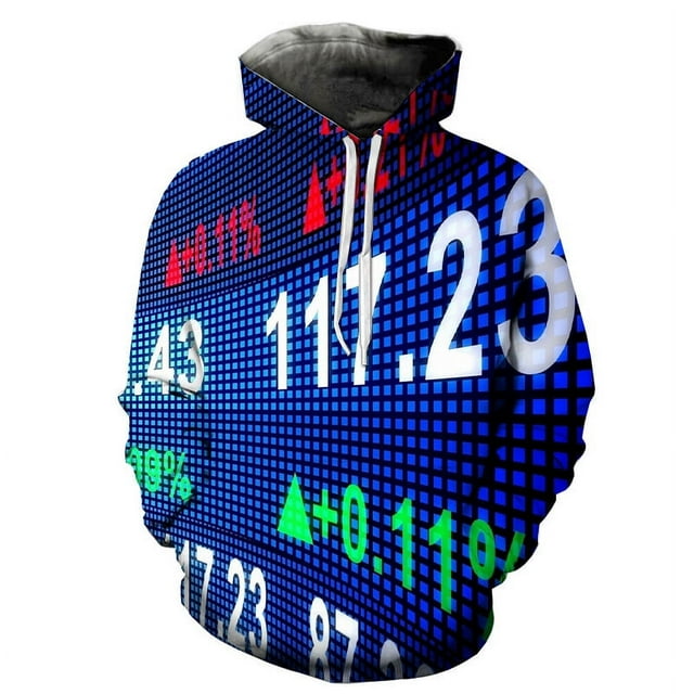 Nouveau Sweat à Capuche Flottant Numérique Mode Impression 3D Style Rue Printemps et Automne Sport Taille Européenne