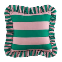 Mainstays 18"x18" Pink Ruffle Stripe Pillow