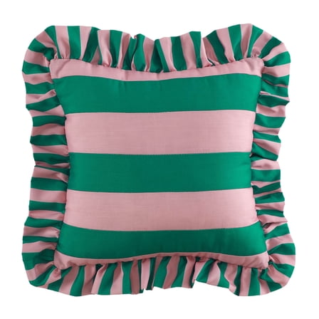 Mainstays 18"x18" Pink Ruffle Stripe Pillow