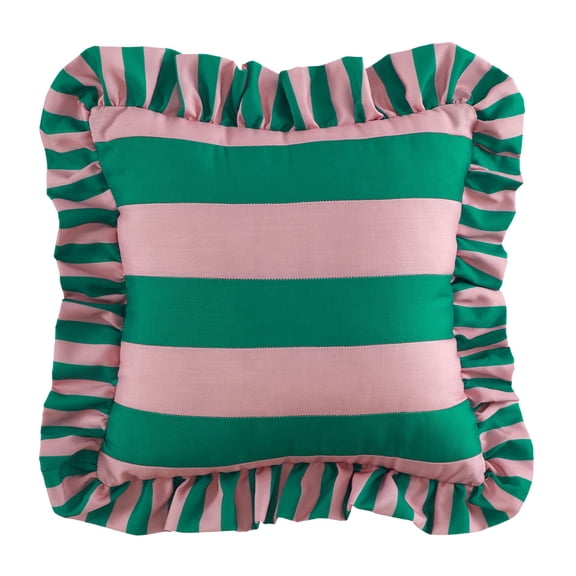 Mainstays 18"x18" Pink Ruffle Stripe Pillow