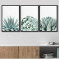 thumbnail image 3 of wall26 Framed Wall Art Print Set Green Succulent and Cactus Variety Wilderness Nature Illustrations Modern Art Rustic Closeup Colorful for Living Room, Bedroom, Office Natural - 24"x36"x3 B, 3 of 5