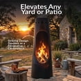 thumbnail image 3 of Sunnydaze 50" Santa Fe Black Finish Steel Wood-Burning Chiminea with Wood Grate, 3 of 15