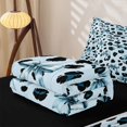 thumbnail image 5 of Manfei Fashion Bow Ribbon Zipper Full Size Comforter Sets with Fitted Sheet and 2 Pillowcases,Blue Leopard Pattern Zipper Bedding Set,Black Reversible,4 Pieces, 5 of 7