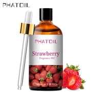 PHATOIL Strawberry Fragrance Oil 100ML, Long Lasting Sweet Fruity Scent Oil for Diffusers, Humidifiers, Car Freshener, Odor Elimination, DIY Candle Bath Bomb Making