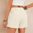 thumbnail image 4 of vigerkar Women Comfy Drawstring Casual Shorts with Pocketed Elastic Waist Trendy Summer Loose Lounge Beach Shorts 2025 Beige, L, 4 of 7
