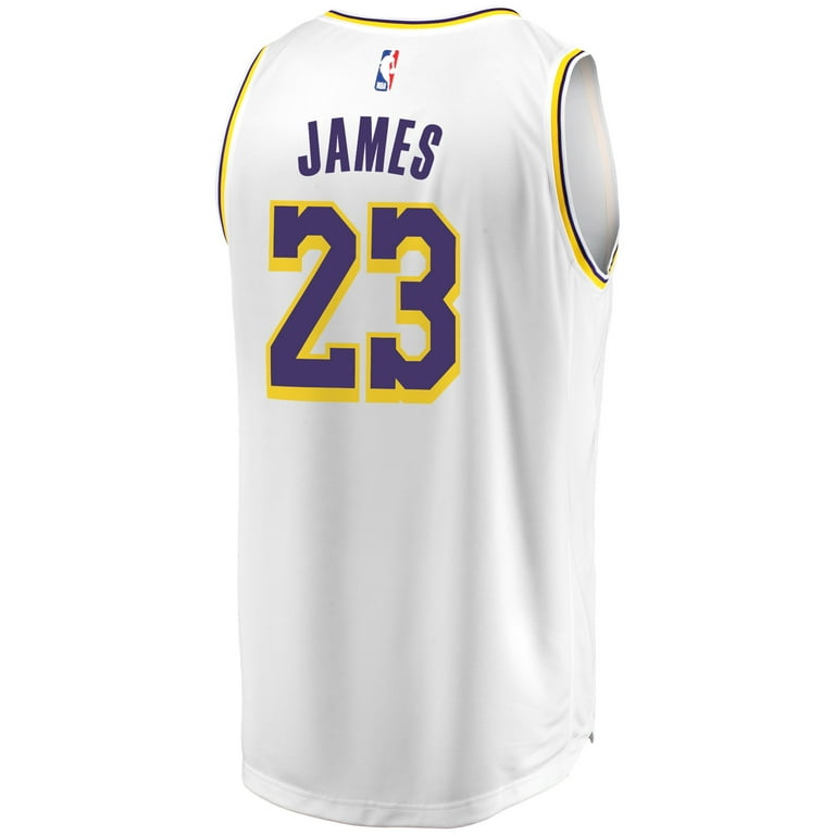 Men s Fanatics Branded LeBron James White Los Angeles Lakers 2018 19 Fast Break Replica Jersey Association Edition Walmart
