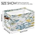 thumbnail image 4 of White Blue Yellow Florals Green Leaves Square Storage Bins with Handles Collapsible Containing Box 2 Packs, 4 of 9