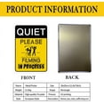 thumbnail image 2 of Quiet Please Filming In Progress Metal Tin Sign for Home Door Office Vintage Wall Plaques Decoration 8X12 Inches, 2 of 4