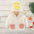 thumbnail image 5 of Huvoen Toddler Kids Boys Girls Winter Coats Jacket Toddler Baby Boys Girls Color Plush Cute Bear Ears Winter Thick Keep Warm Coat Jacket White Months, 5 of 6