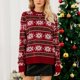 thumbnail image 4 of Suéteres Para Mujer Suéter de Cuello Alto Punto Estampado de Navidad Suéter Recreativo Tops de Manga Larga Odeerbi  ODB181555, 4 of 8