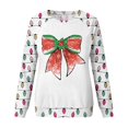 Women's Christmas Sweatshirt Xmas Light Bow Graphic Pullover Tops Long