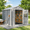 8x6 Gray, variant on Asofer 5 x 3 FT Outdoor Resin Storage Shed with Built-in Floor, All Season Weatherproof Plastic Garden Organizer, Gray
