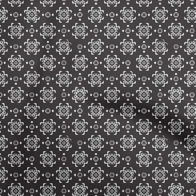 oneOone Georgette Viscose Black Fabric Block Sewing Material Print Fabric By The Yard 42 Inch Wide