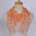thumbnail image 2 of IDALL Scarf for Women,Silk Scarf Women Lace Sheer Floral Scarf Shawl Wrap Tassel Scarf Satin Scarf,Scarves for Women Lightweight Orange, 2 of 3
