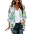 thumbnail image 2 of Cárdigan de manga larga para mujer, blusa informal estampada con bolsillo, abrigo tipo cárdigan para mujer, 2 of 5