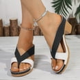 thumbnail image 2 of Rokment Beach Flower Platform Dress High Heels Slipper Sandals for Women Boho Fashion Casual Color Block Leather Chunky Block Heeled Slip on Slides Summer Shoes Brown Size 8.5, 2 of 5