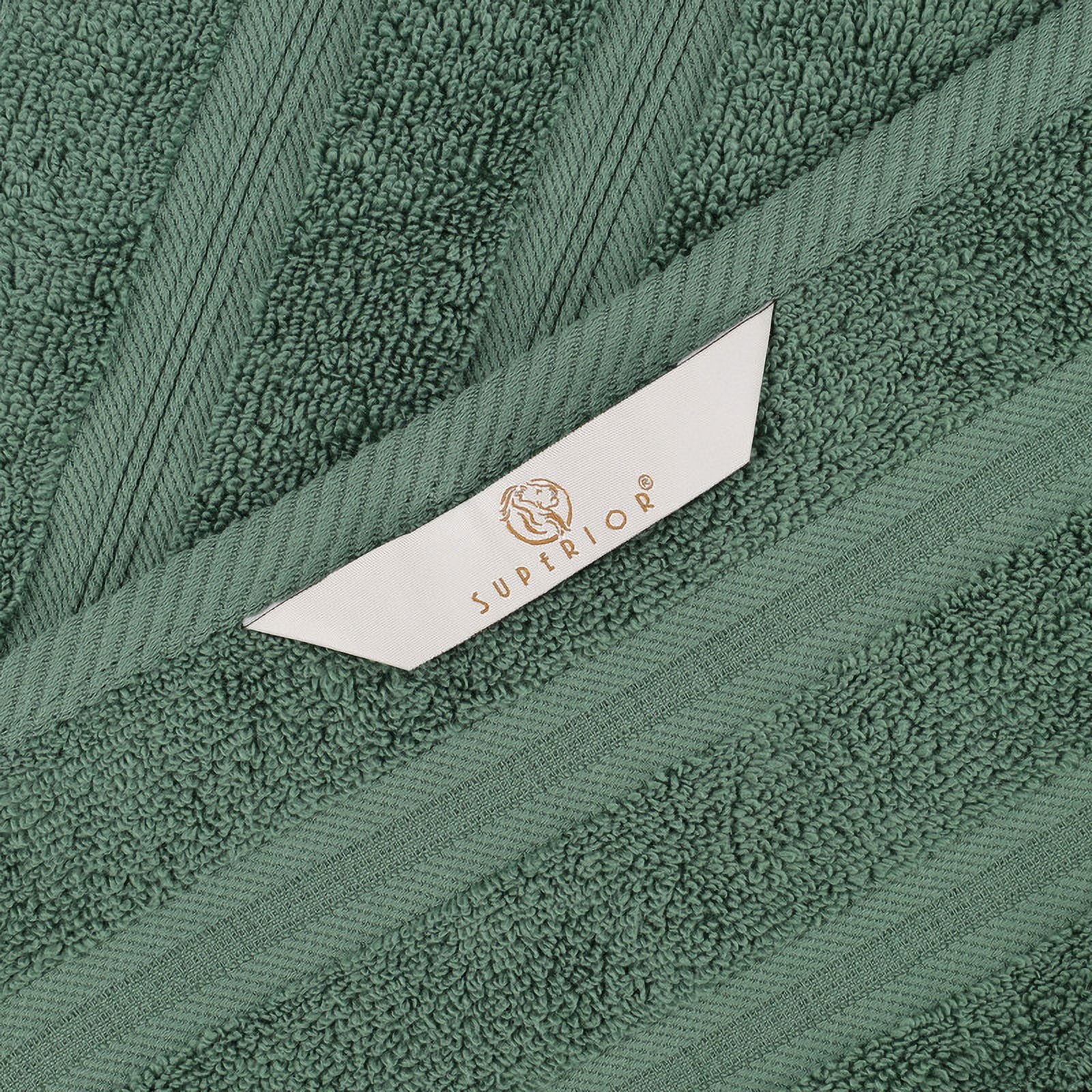 Superior Smart Dry 3-Piece Zero Twist Soft Cotton Towel Set, Quick Dry Fade Resistant, Forest Green