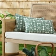 thumbnail image 2 of MARTHA STEWART Tulum Indoor Outdoor Decorative Lumbar Pillow 2-Pack Set, UV Fade Resistant, Water Repellent, Printed Modern Design, Green, 11"x18", 2 of 9