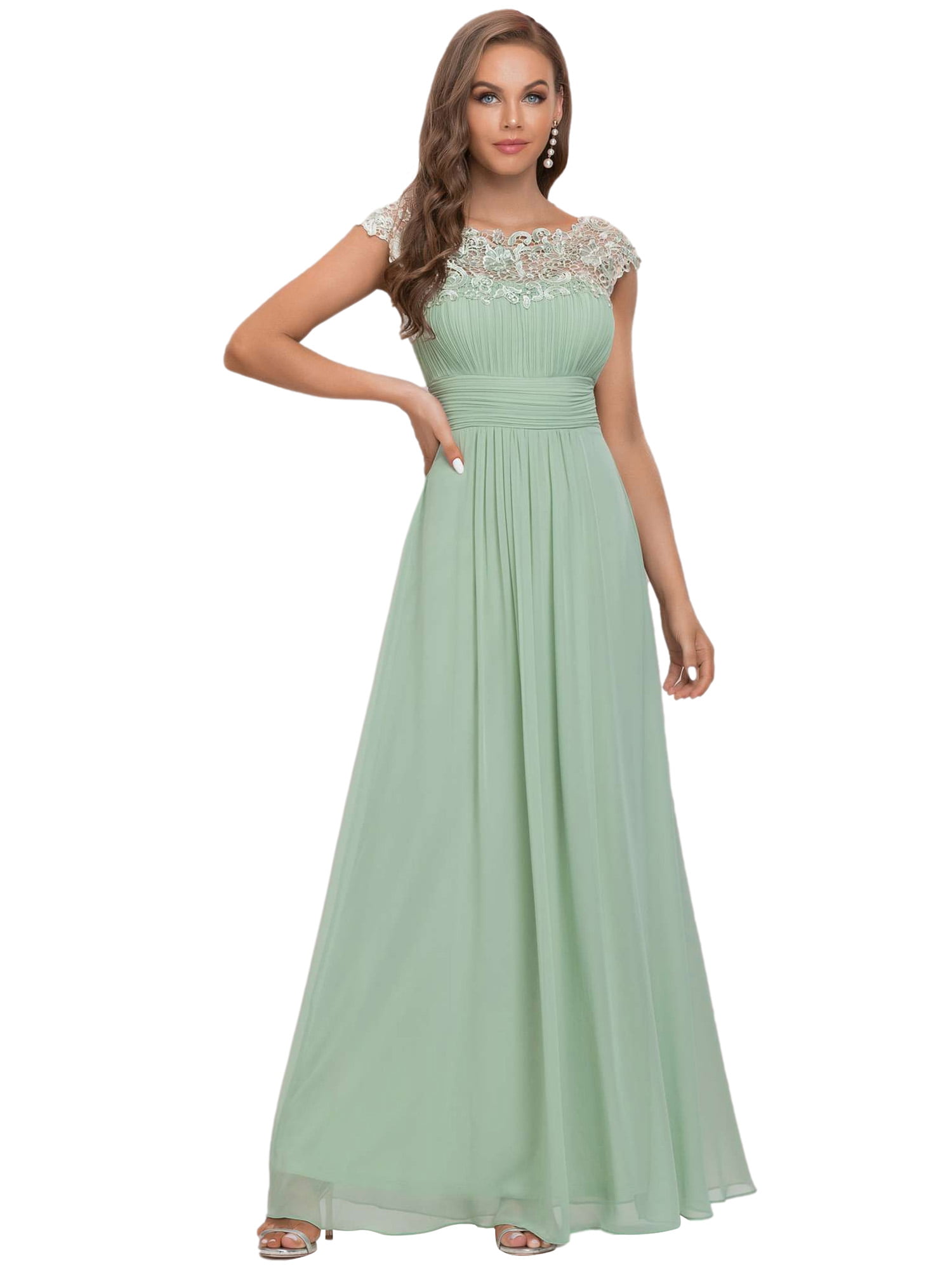 Ever-Pretty US Long Blush Beaded Evening Dress Backless Bridesmaid Dresses 09993 