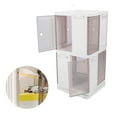thumbnail image 1 of Rotating Bookshelf, 360 Display Floor Standing Narrow Swivel Corner Bookcase Storage Rack with Transparent Magnetic Door Plastic Stackable  Bookshelf Tower for Bedroom, 1 of 7
