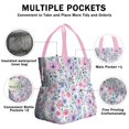 thumbnail image 3 of Pioneer Flower Drawstring Lunch Bag Women - Drawstring Lunch Bag Insulated for Work Office - Stain-Resistant Large Lunchbags for Women with Multi-Pockets, 3 of 6