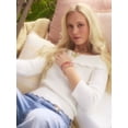 thumbnail image 2 of Celebrity Pink Women's Off Shoulder Scalloped Edge Sweater, Sizes XS-XXXL, 2 of 6