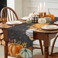 thumbnail image 3 of Green Orange Pumpkin Table Runner, Autumn Thanksgiving Kitchen Dining Table Decoration for Home Party Decor 13x60 Inches, 3 of 9