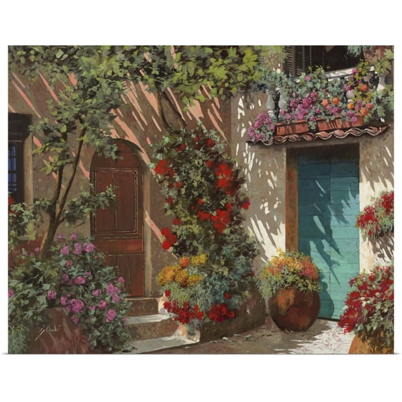Great BIG Canvas | Rolled Guido Borelli Poster Print entitled Il Cortile e i Fiori