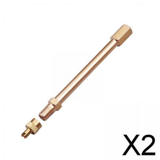 2x Extensor de Vástago de Válvula , Adaptador de Extensión de Vástago de Válvula de Neumático, Orificio Recto de Inflado para Motocicleta, 2 piezas