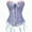 Blue and Pink, variant on Black Corset Tops for Women, Bustier Shapewear Women's Lacing Corset Satin Floral Lace Waist Push Up Body Shaper Vintage, S