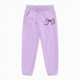 thumbnail image 6 of zuwimk Baby Girl Fall Winter Outfit Infant Letter Print Long Sleeve Sweatshirt and Jogger Pants Girl Clothes(Purple,9-10 Years), 6 of 6