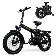 SOHAMO Folding Electric Bike, 750W Motor Electric Mountain Bicycle 48V 15AH Ebike, Full Suspension, Shimano 7 Speed E-Bikes for Adults with Fenders UL2849