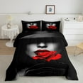 thumbnail image 2 of Homewish Teens Female Red Floral Rose Bedding Comforter Set 2pcs,Romantic Lover Couple Twin Comforter Sets Microfiber,Happy Valentine's Day Breathable Bedding Set,Ultra Soft Home Decor,Reversible, 2 of 8