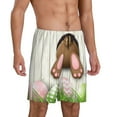 thumbnail image 2 of Gaeub Brown Bunny Printed Men's Short Pajama Pants, Lightweight Lounge & Sleep Bottoms Keep You Cool - 3X-Large, 2 of 9