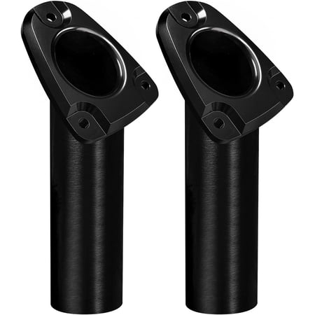 Set of 2 Aluminium Heavy Duty Flush Mount 30 Degree Rod Holder for Fishing Boat Black